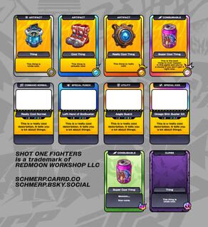 SHOT ONE FIGHTERS - In-Game "Artifact" card designs